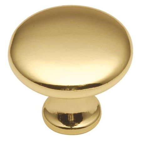 BOOK PUBLISHING CO 1.12 in. Dia. x 0.5 in. Conquest Knob, Polished Brass GR2528848